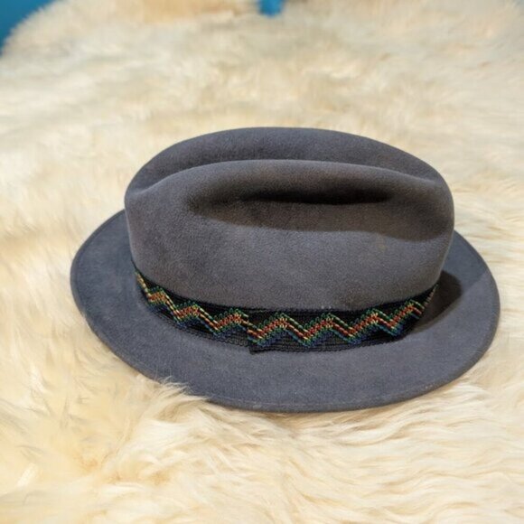 Sovereign Stetson Grey Banded Fedora Hat - Picture 3 of 11